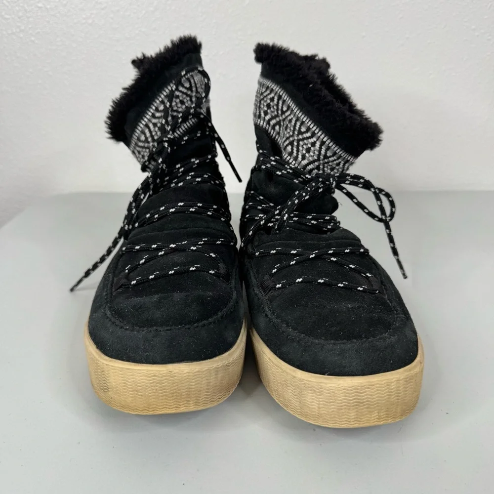 Toms Black‎ Lace Up Winter Shoes Size 9.5